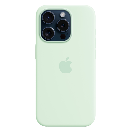 Силиконовый чехол с поддержкой MagSafe Apple Silicone Case для iPhone 15 Pro, Soft Mint (Пастельно-мятный)