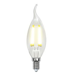 LED-CW35-7.5W-WW-E14-CL GLA01TR Лампа светодиодная. Форма свеча на ветру. прозрачная. Серия Air. Теплый белый свет 3000K. Картон. ТМ Uniel