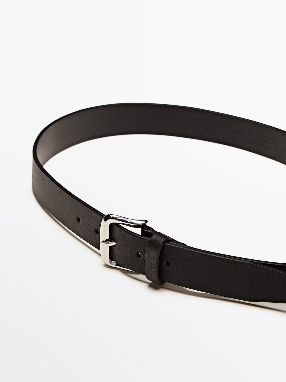 Massimo Dutti Ремень из мягкой кожи наппа, черный