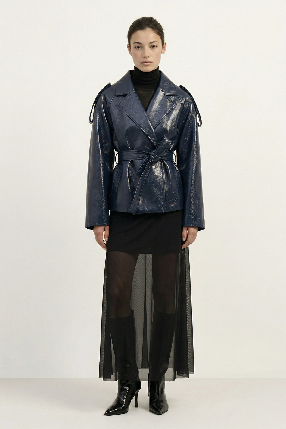 Куртка из эко-кожи с рукавом реглан