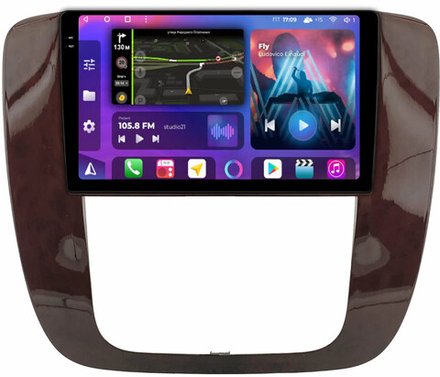 Магнитола для Chevrolet Tahoe 2006-2014 (рамка под дерево) - FarCar BX1174M-360 на Android 13, QLED+2K, 6/128Гб, CarPlay, 4G SIM-слот, 4 камеры в комплекте