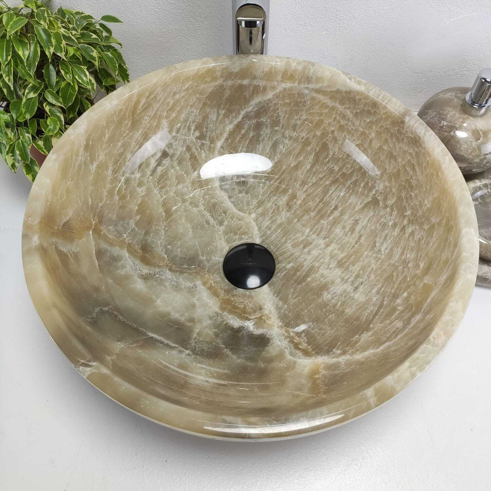 Раковина из оникса Bowl Grey Medium TinLip BO-61042 45*45*15