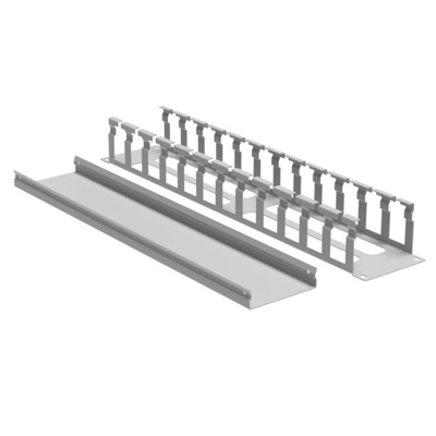 Кабельный органайзер с крышкой и отверстиями 2U, глубина 60 мм, для 19" IT-корпусов, RAL7035