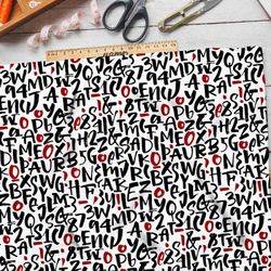 Ткань флис английские буквы