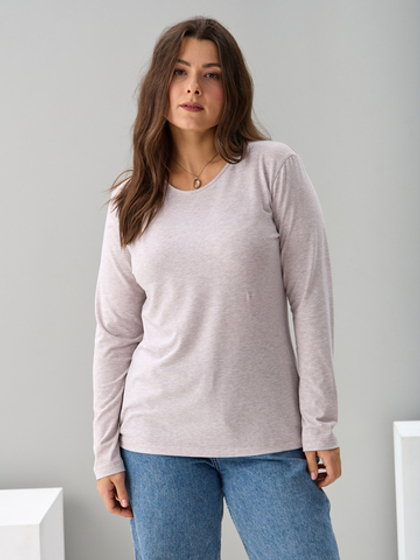 Лонгслив ЛНкл-081/бежевый-меланж