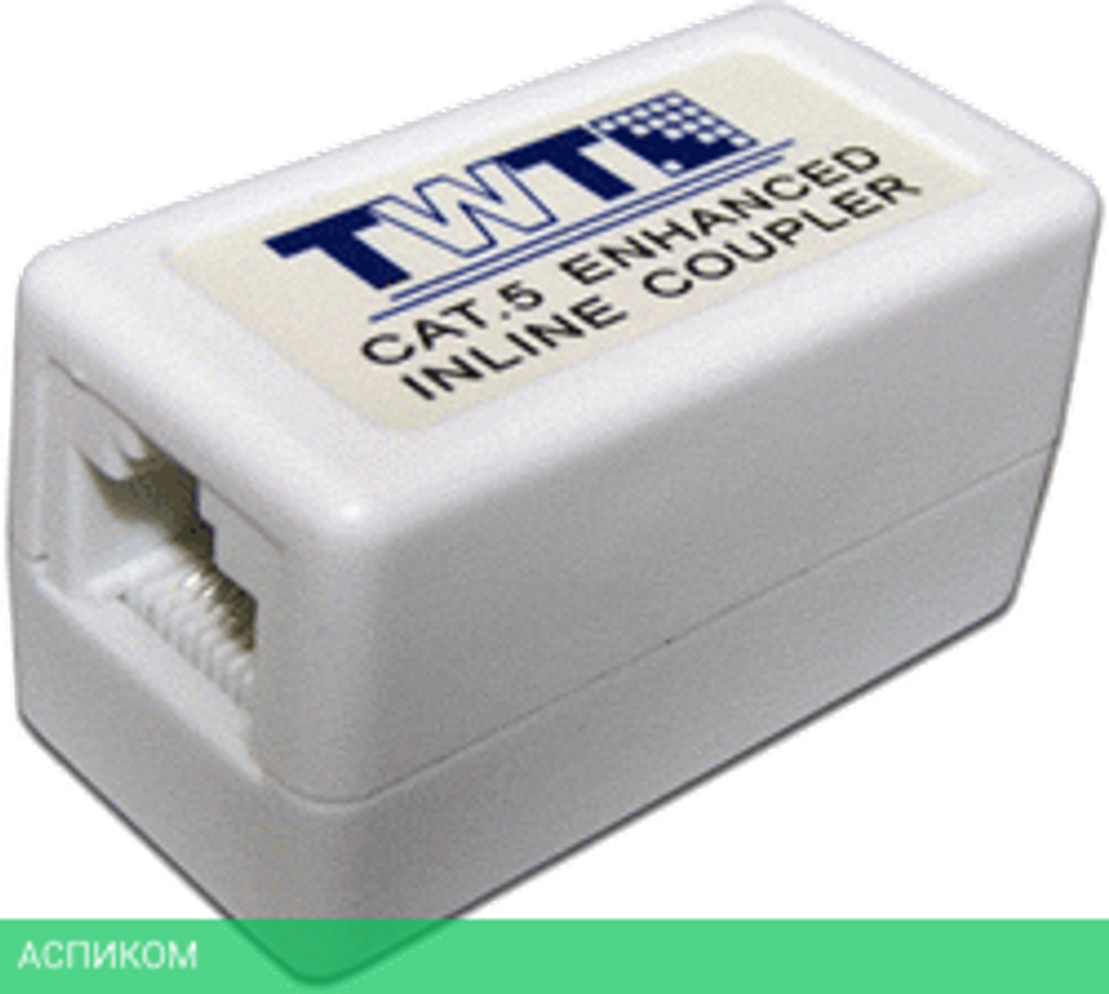 Соединитель 2-х портов RJ-45, неэкранированный, категории 5е арт. TWT-CP45UTP5E