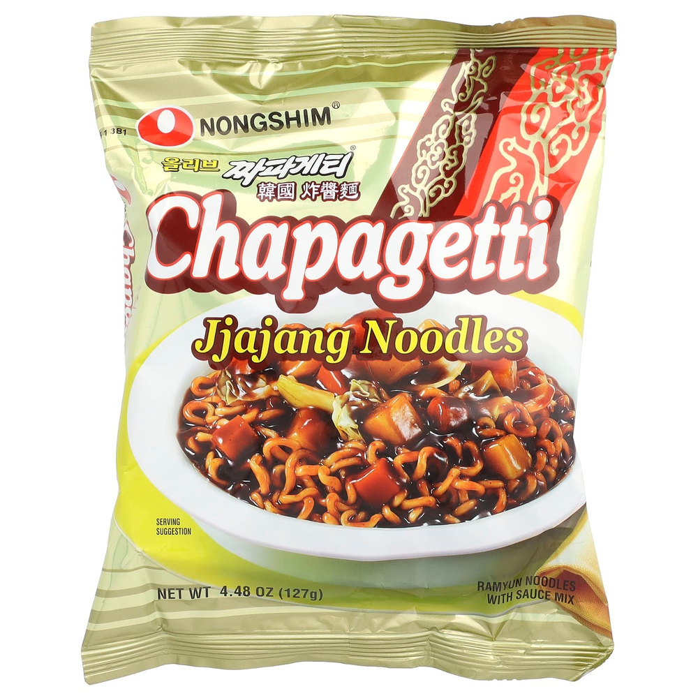 Nongshim, Лапша Chapagetti Jjajang, 4 пакетика по 127 г (4,48 унции)