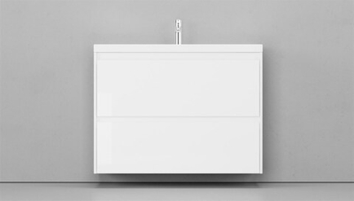 Тумба подвесная VELVEX Klaufs 100.2Y белый с раковиной Kirovit ФОСТЕР 100