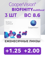 Ежемесячные мультифокальные контактные линзы Biofinity Multifocal (уп. 3 линзы)