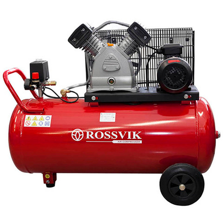 Компрессор ROSSVIK СБ4/С-100.LB30А, 420 л/мин, 10 бар, ресивер 100 л, 220 В/2,2 кВт, красный