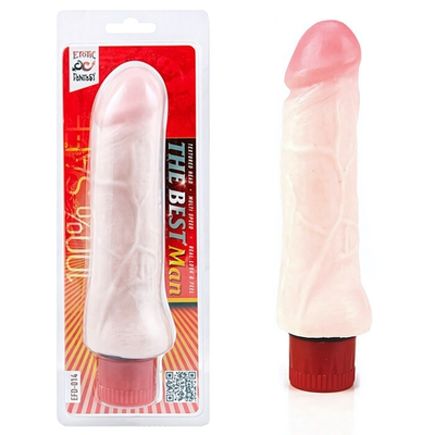 Простой вибратор большого диаметра The Best Man - 20 см. (Цвет: телесный)