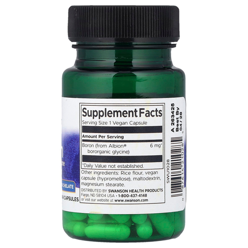 Swanson Vitamins, Albion® Boron, 6 мг, 60 веганских капсул