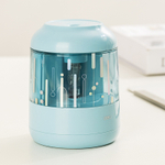 Точилка DELI "H508" электрическая, 1 отверстие, с контейнером, синяя