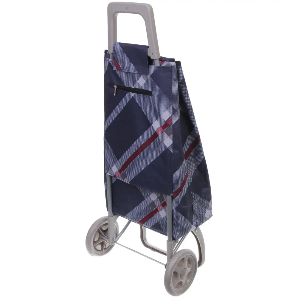 Тележка хозяйственная с сумкой (93*40*30см, колеса 15см,грузоподъемность до 40 кг) синяя