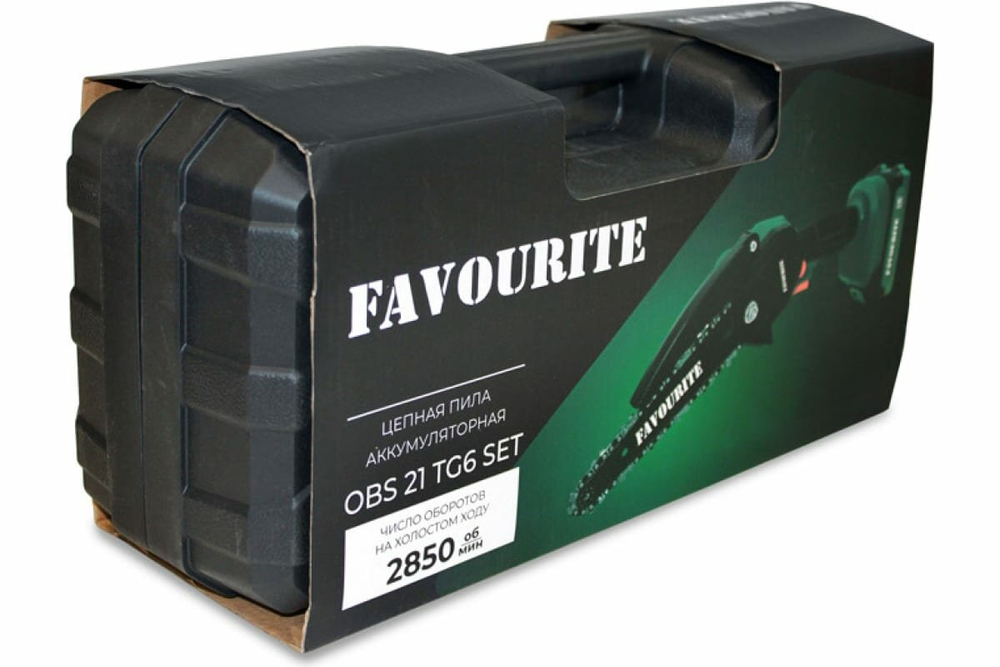 Пила цепная аккумуляторная Favourite OBS 21 TG6 SET 21В, кейс