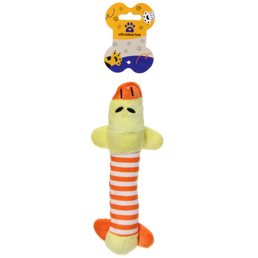 Игрушка для собак малых и средних пород «ЗООГРАД», утёнок, с пищалкой, 25см (лейбл)
