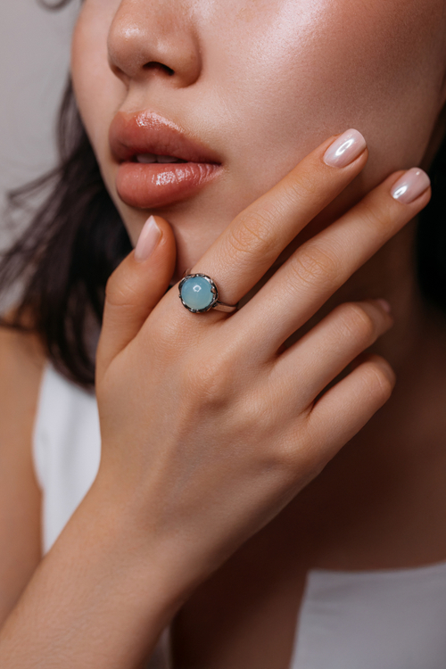 Кольцо с халцедоном