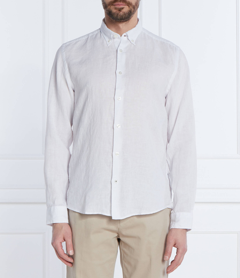 Льняная рубашка S-LIAM BOSS BLACK - белый(50513849)