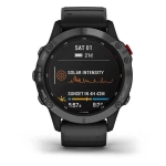 Спортивные наручные часы Garmin Fenix 6 Pro Solar серый с черным ремешком 010-02410-15
