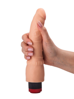 Гелевый вибратор без мошонки - 19,3 см. (Цвет: телесный)