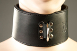 Чёрный кожаный ошейник на мягкой подкладке (Цвет: черный)