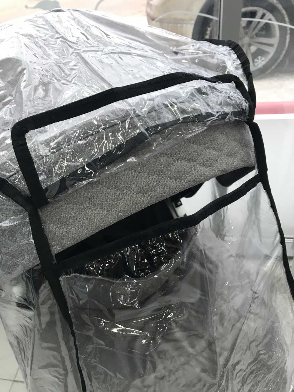 Дождевик для прогулочной коляски с окошком, ПВХ