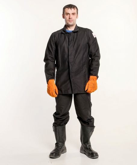 Костюм сварщика огнестойкий брюки (молескин/черный) с усилением ГОСТ