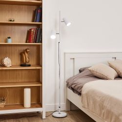 ULM-T600 2х6W-4500K-DIM WHITE Торшер напольный светодиодный. 2х6W. Сенсорный выключатель. Диммер. Белый. ТМ Uniel