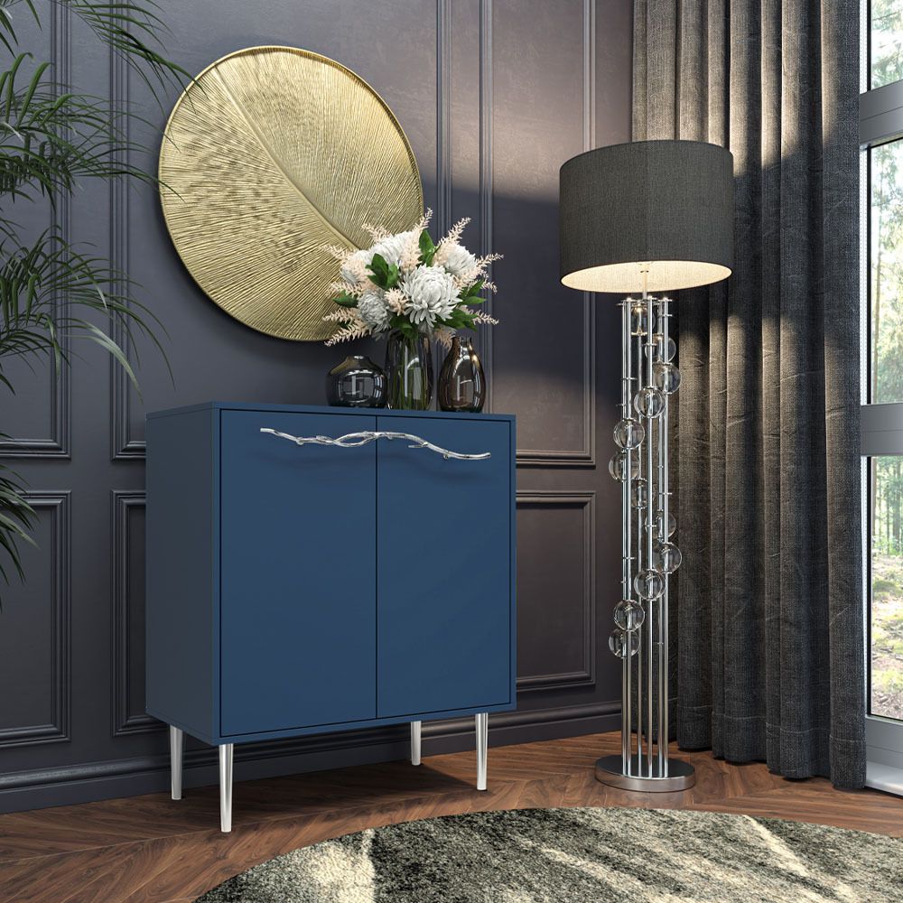Комод Арт Колор matte Стайл Сильвер с 2 полками Королевский синий матовый