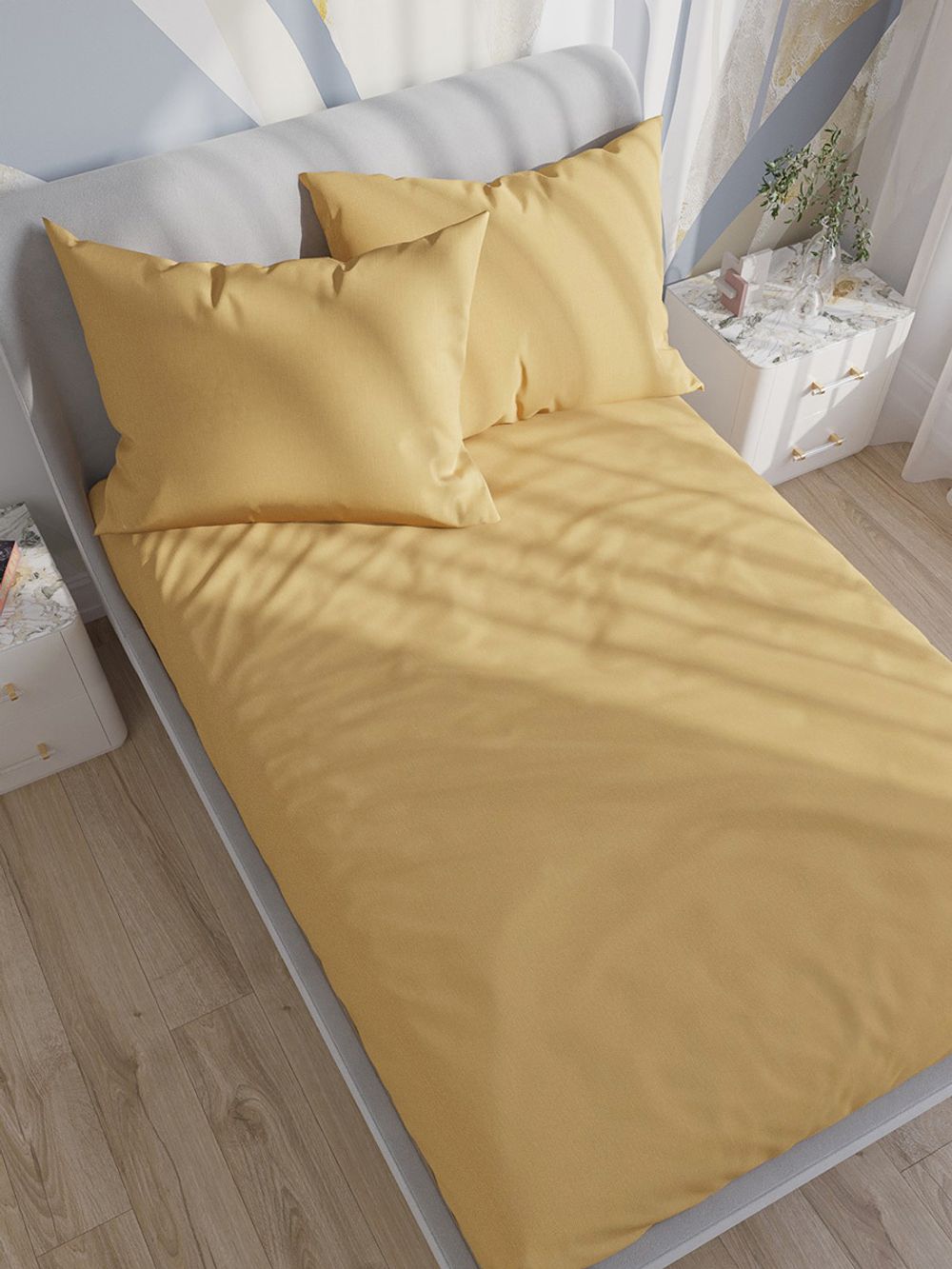 Постельное белье Сказка "Senapato" 1,5-сп Наволочка 50х70 см 1 шт Простынь 150х215 см Пододеяльник 145х215 см , поплин