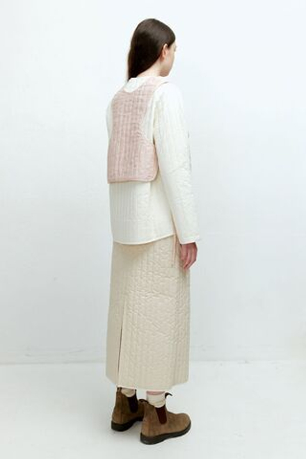 Стеганая юбка бежевого цвета