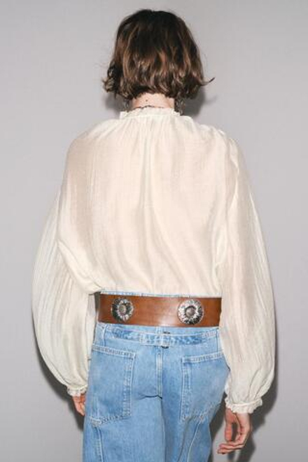 ZARA СТРУЯЩАЯСЯ РУБАШКА — ZW COLLECTION, ЭКРЮ