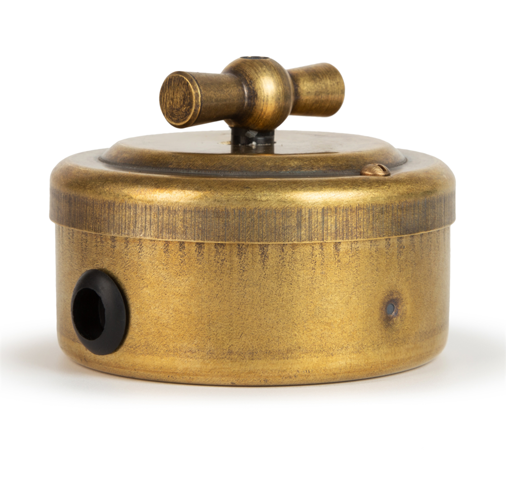 Переключатель ретро поворотный 1 кл. "Бронза" VINTAGE-BRASS 30101-1 / 1 Группа света, проходной