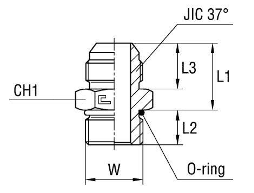Штуцер FRLG JIC 1.5/16 - UNF 1.5/16