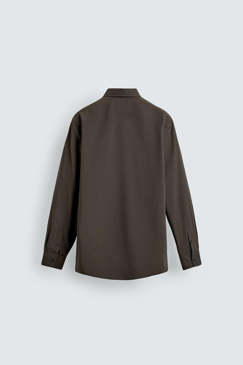 ZARA РУБАШКА ИЗ ЭЛАСТИЧНОЙ ТКАНИ, СЕРОВАТО-КОРИЧНЕВЫЙ