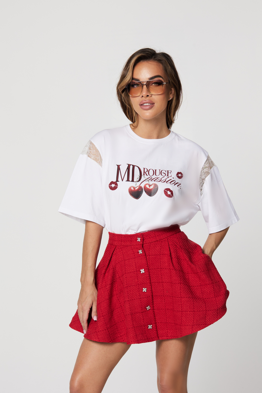 Юбка из твида в мини