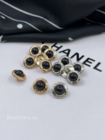 Пуговицы Шан. Жемчуг серебро черные