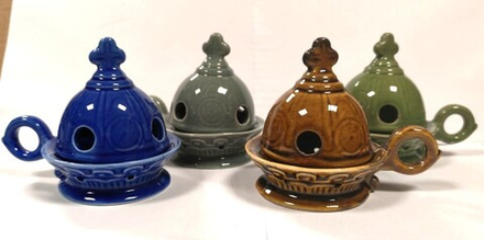 Кадильница цветная в ассортименте: малая, керамика (Сев)