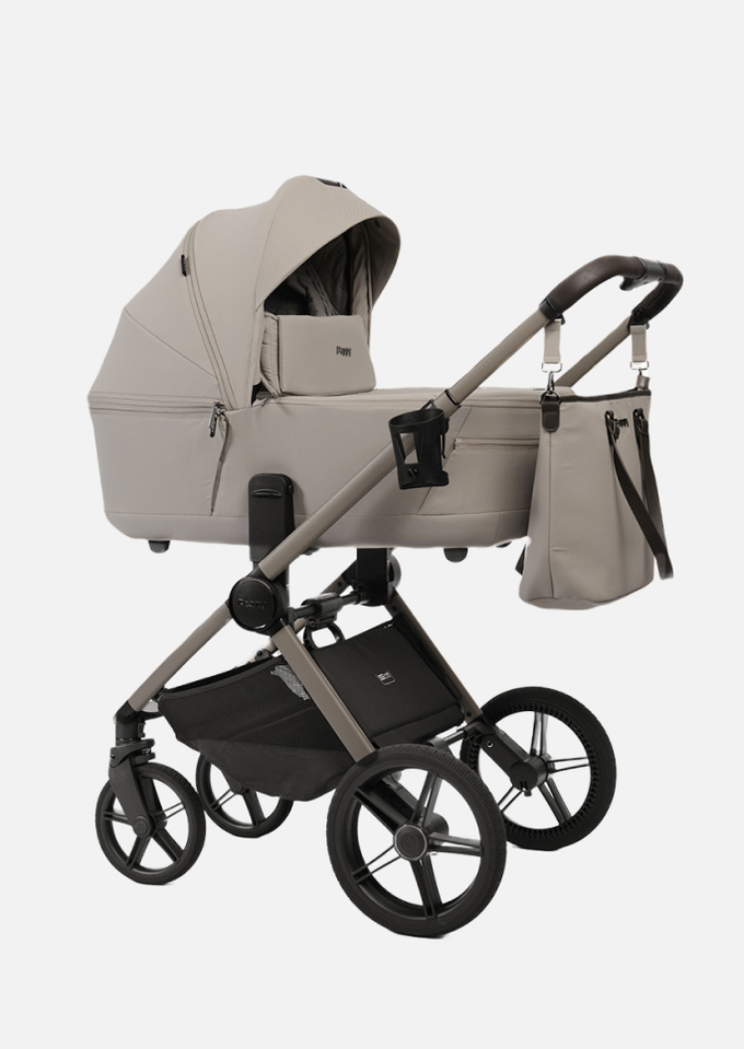 Peppy Коляска детская Monaco thermo 2 в 1 Latte (бежевый), рама серо-коричневая