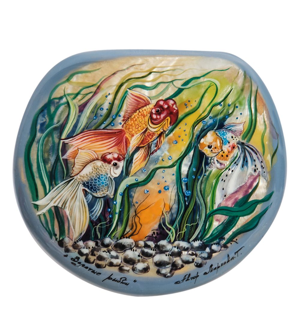 Народные промыслы ШК-55/177 Шкатулка «Золотые рыбки» исп. Маркова