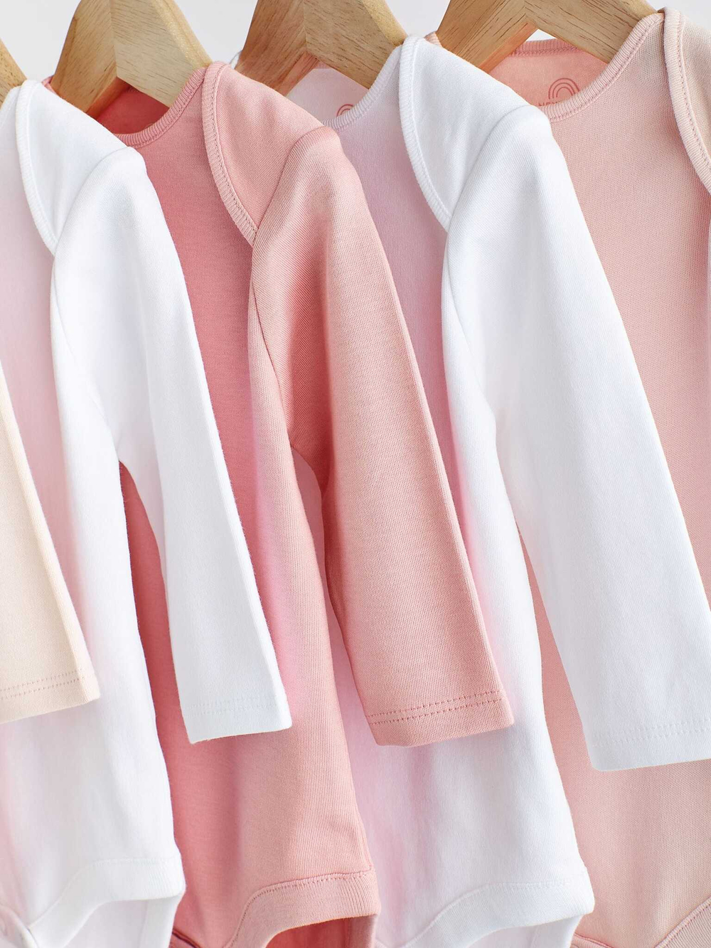 Боди с длинным рукавом для малышей Next 619-349, 5 шт., Белый, Розовый