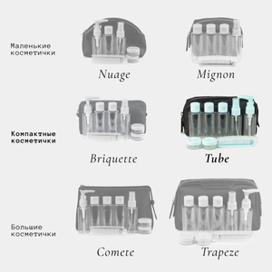 Несессер Tube, кожа страуса черного цвета