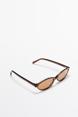 Massimo Dutti Овальные солнцезащитные очки, карамельный