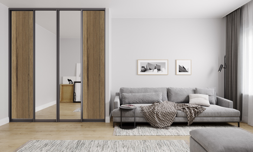 Дверь-купе ARISTO С, ЛДСП EGGER, профиль вельвет дарк