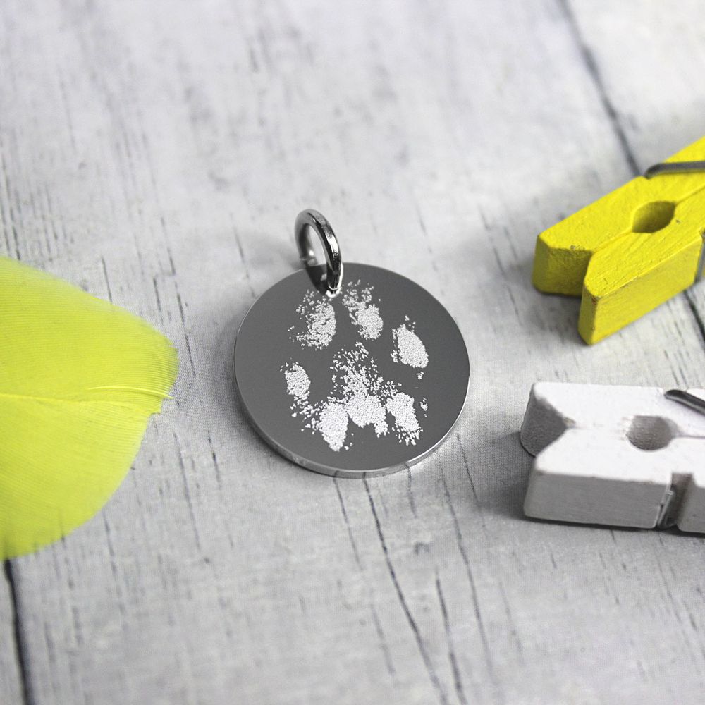 Кулон подвеска с отпечатком лапки собаки на заказ