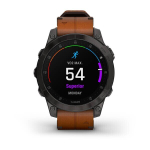 Умные часы Garmin Epix (Gen 2) Sapphire титановый черный с коричневым кожаным ремешком