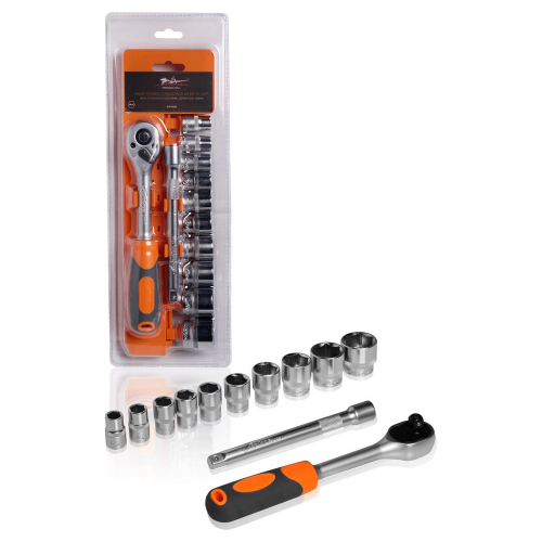 Набор головок с трещоткой 3/8" DR 72Т 12 предметов (10 11 12 13 14 15 17 19 22 24мм, удлинитель 150мм) AIRLINE AT-12-29