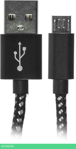 Кабель Buro Braided BHP RET MICUSB-BR 1м черный
