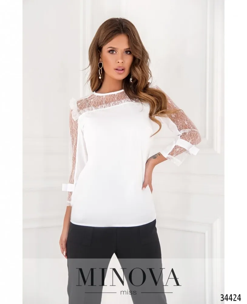 Блузка 1143н-белый Minova