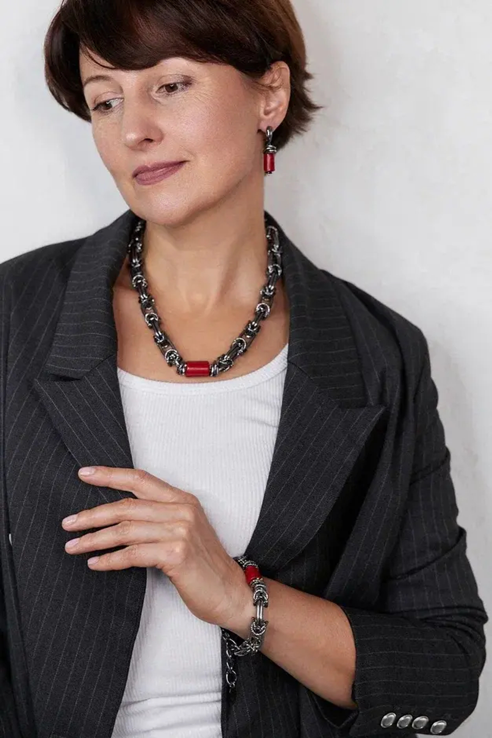 HMG 1131 Коралл Колье Византия арт.2350